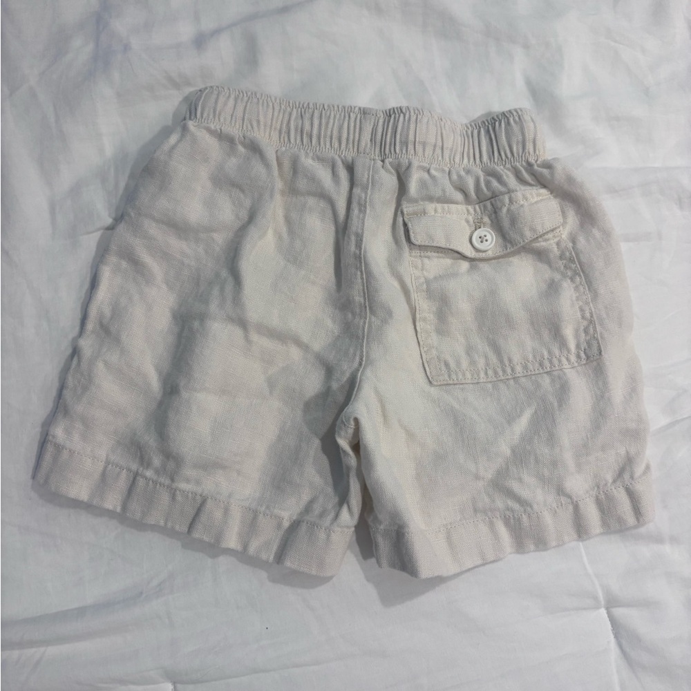 Crewcuts Boys Outfit - Blue Paisley Button-Up Top and Linen Shorts - Picture 13 of 14